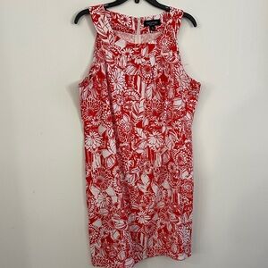Perceptions Vibrant Red and White Floral Mini Dress